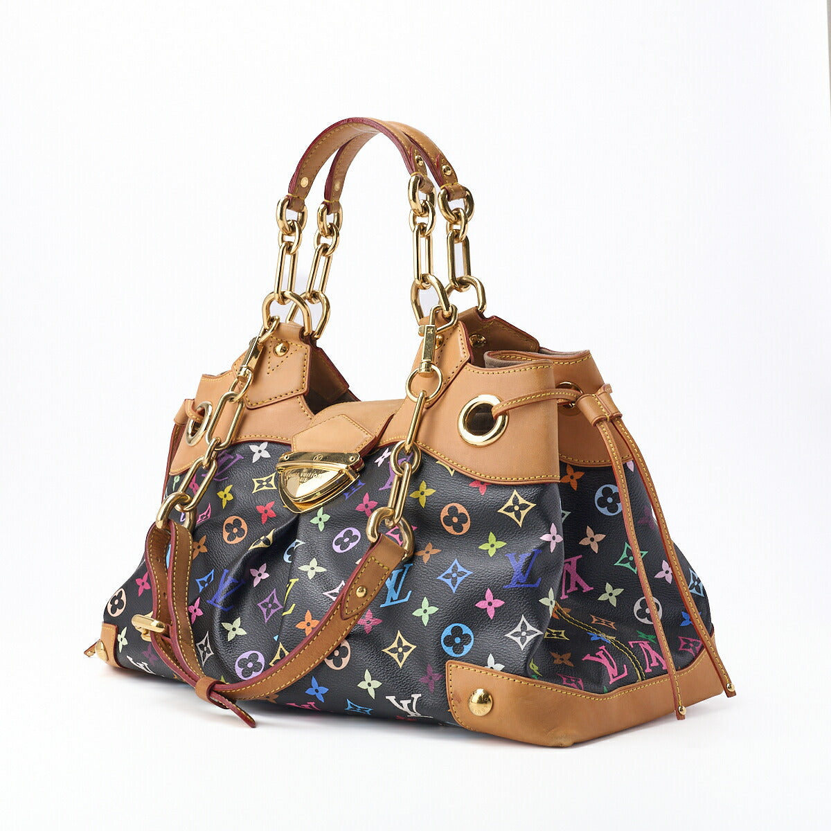 Pre-Owned Vuitton Tote Bag 2WAY Monogram Canvas Noir Multicolor Gold-Tone Hardware Pre-Owned