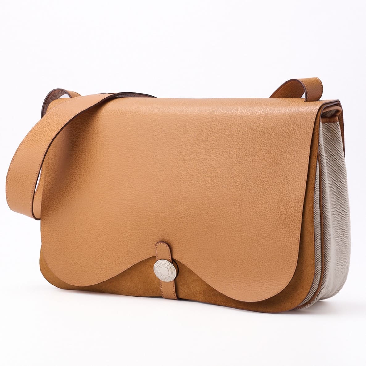 Gebrauchte Sack Colorado GM Schultertasche Canvas Natur Elfenbein Silberfarbene Hardware Gebraucht