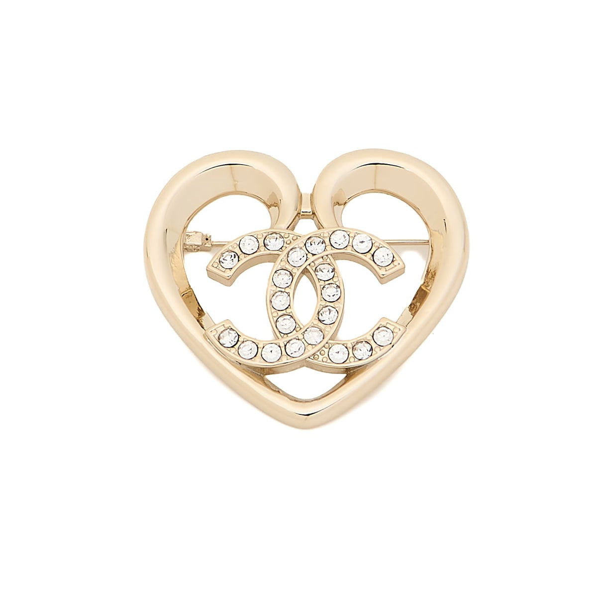 Broche d'occasion Coco Mark Strass Broche plaquée or Quincaillerie dorée D'occasion