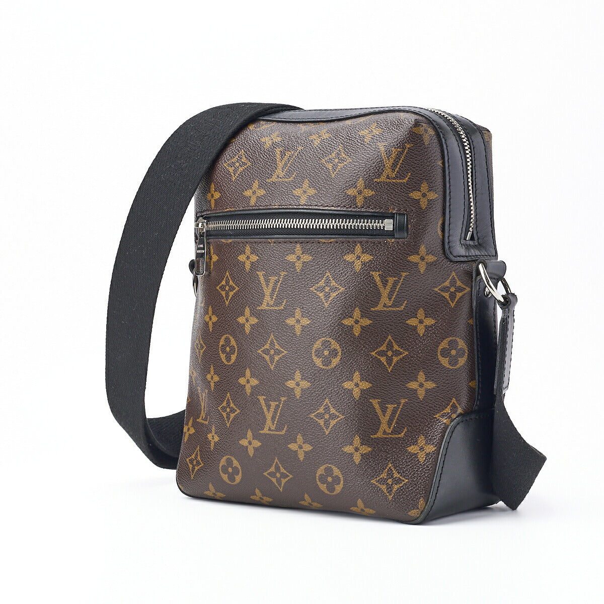 Pre-Owned Vuitton Shoulder Bag, Monogram Macassar, PVC Leather, Black, Silver-Tone Hardware, Pre-Owned