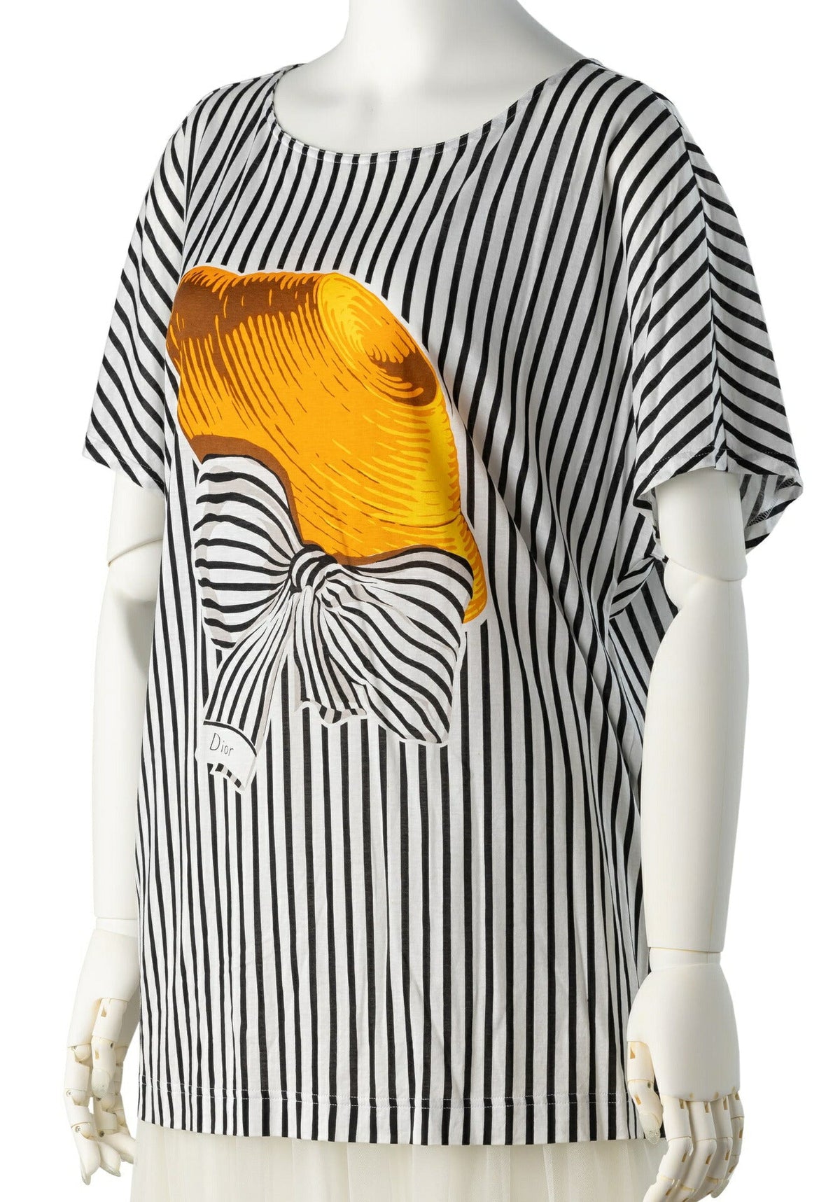 Pre-Owned T-Shirt, Short Sleeve, Cut Sew, Cotton, White, Silver-Tone Hardware, Pre-Owned