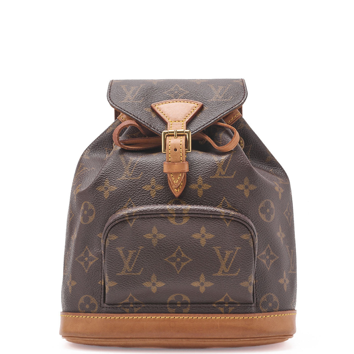 Pre-Owned Vuitton Shoulder Backpack Bag, Monogram, Canvas, Brown, Gold-Tone Hardware, Pre-Owned