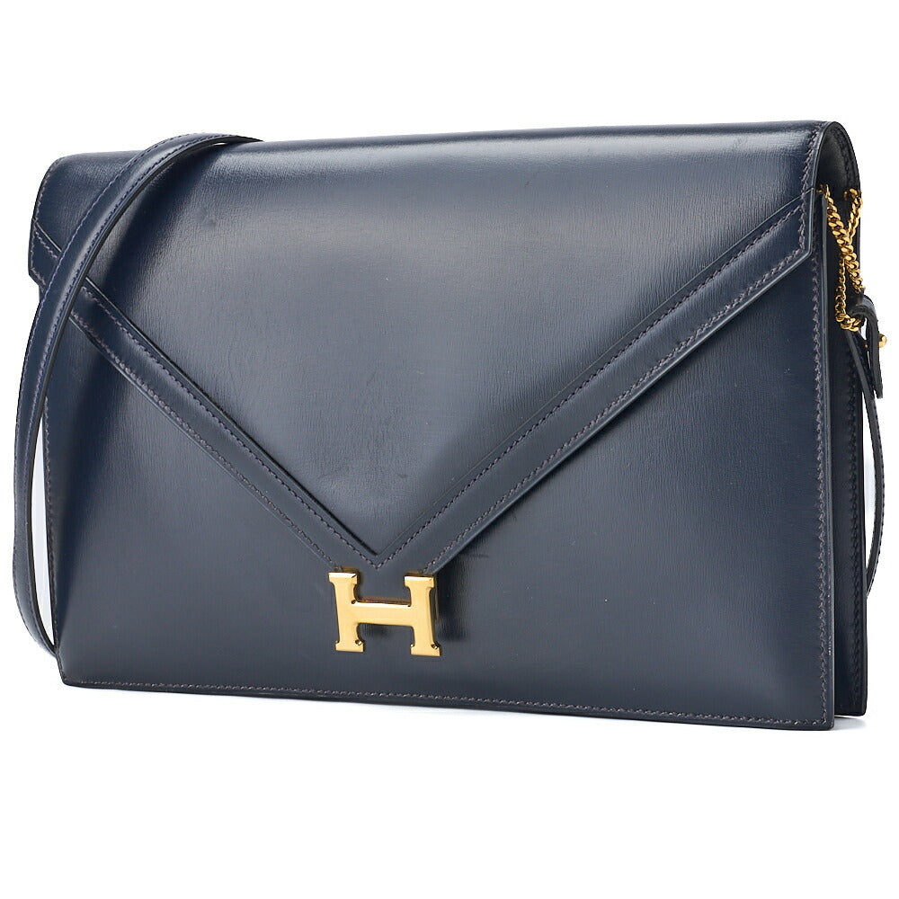 Pre-Owned Liddy Shoulder Bag Mini Shoulder Backpack Bag Box Calf Navy Gold-Tone Hardware Pre-Owned
