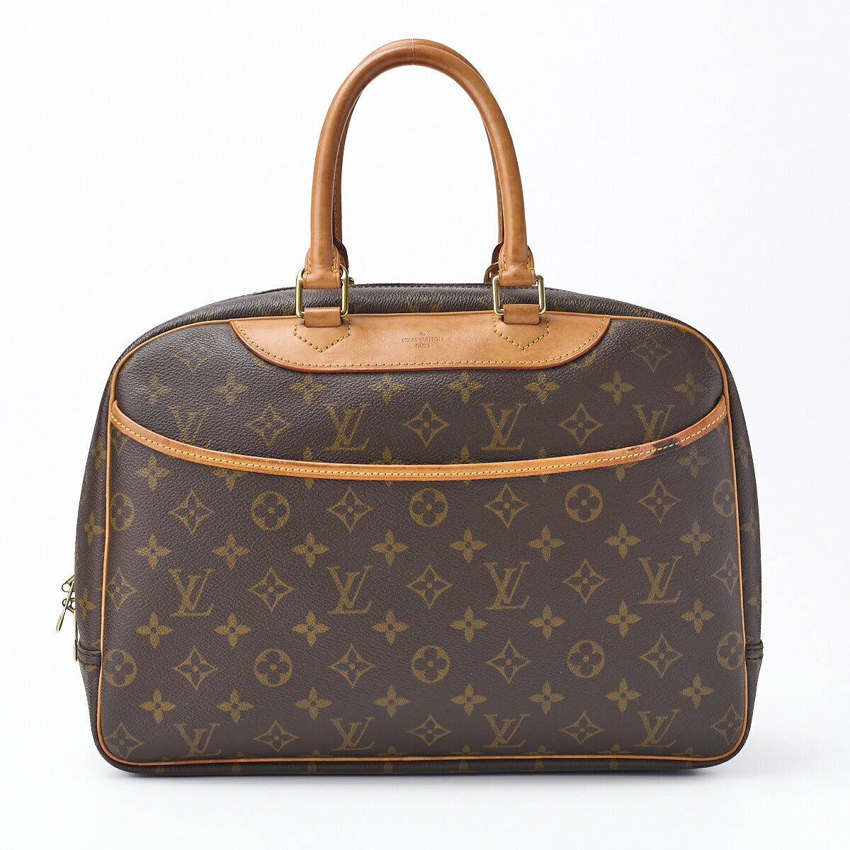 Pre-Owned Vuitton Handbag Deauville Monogram PVC Leather Brown Gold-Tone Hardware Pre-Owned