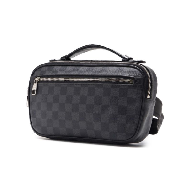 Pre-Owned Vuitton Mini Shoulder Waist Bag Damier Graffite PVC Gray Silver-Tone Hardware Pre-Owned