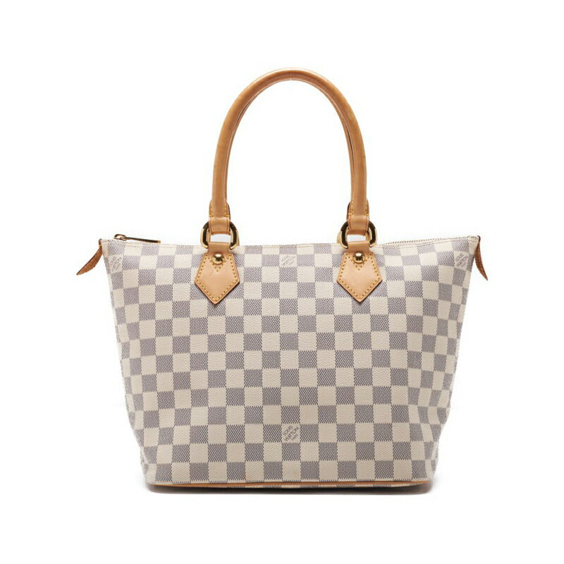 Pre-Owned Vuitton Tote Bag Damier Azur Saleya MM Canvas White Gold-Tone Hardware Pre-Owned