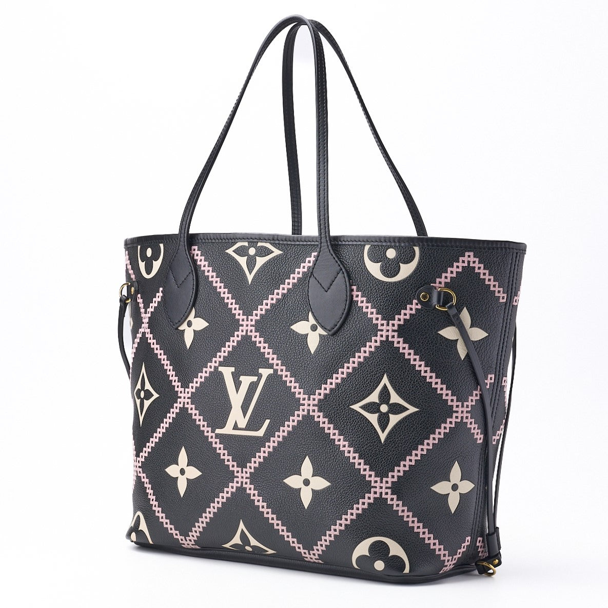 Pre-Owned Vuitton Tote Bag Monogram Unplant Nevaful MM Leather Noir Gold-Tone Hardware Pre-Owned