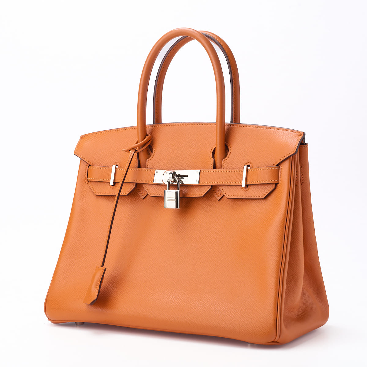 Pre-Owned Birkin 30 Handbag Epson Orange Silver-Tone Hardware Pre-Owned