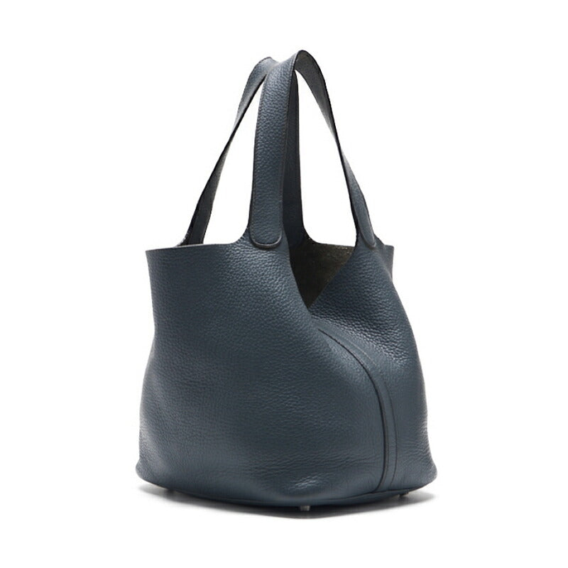 Pre-Owned Tote Bag Picotin Rock MM Tryon Clemence Blue Orage Silver-Tone Hardware Pre-Owned